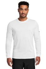 Nike Dri-FIT Cotton/Poly Long Sleeve Tee. - White