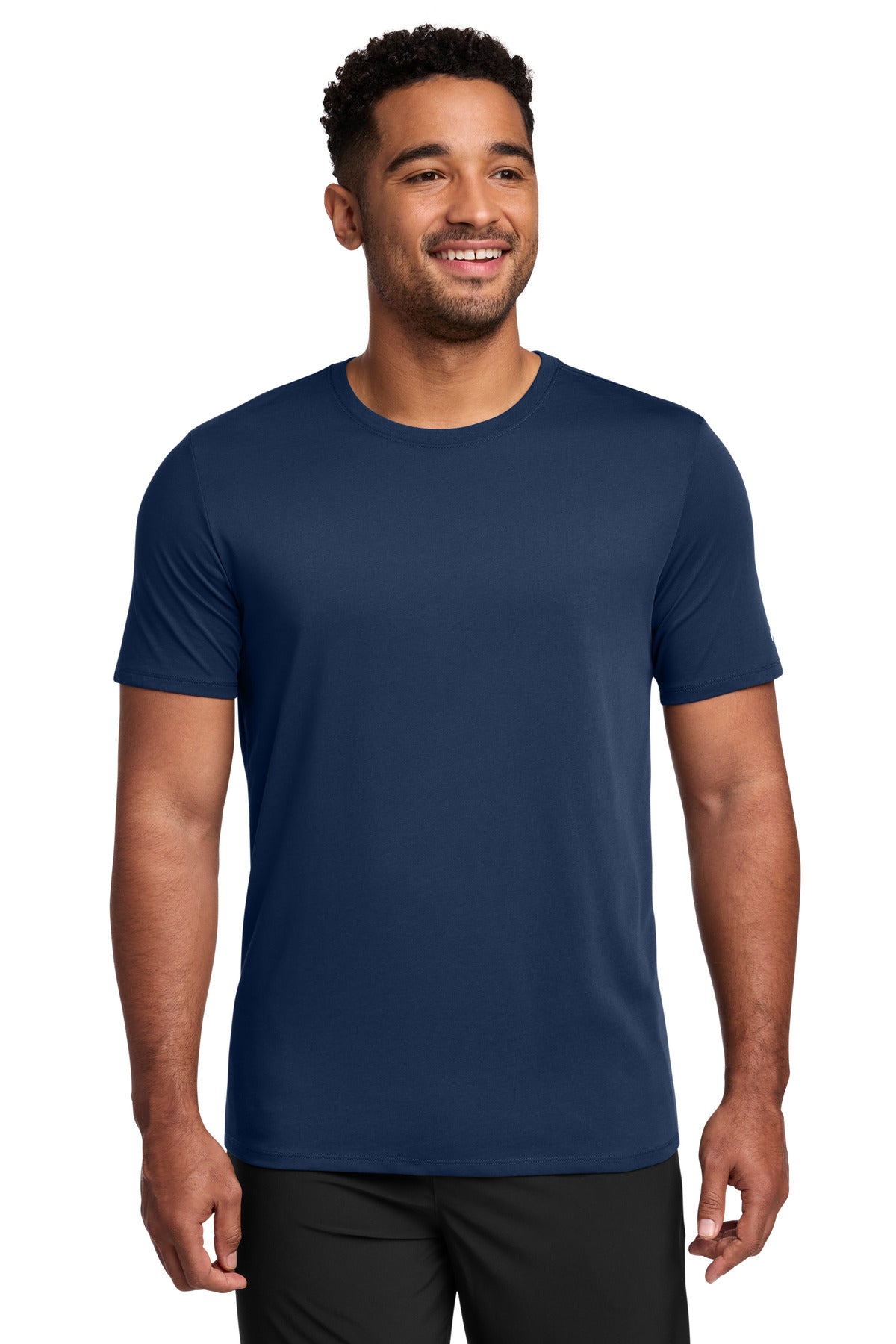 Nike Dri-FIT Cotton/Poly Tee. - College Navy