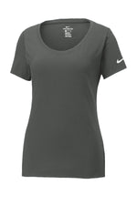 Nike Women's Dri-FIT Cotton/Poly Scoop Neck Tee. - Anthracite