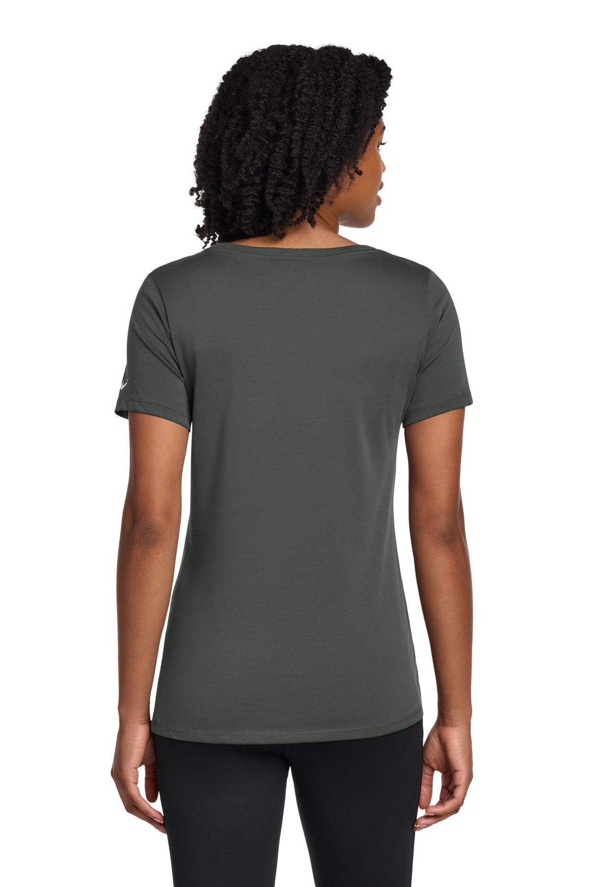Nike Women's Dri-FIT Cotton/Poly Scoop Neck Tee. - Anthracite