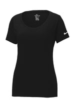 Nike Women's Dri-FIT Cotton/Poly Scoop Neck Tee. - Black