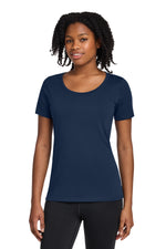 Nike Women's Dri-FIT Cotton/Poly Scoop Neck Tee. - College Navy