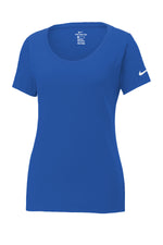 Nike Women's Dri-FIT Cotton/Poly Scoop Neck Tee. - Rush Blue