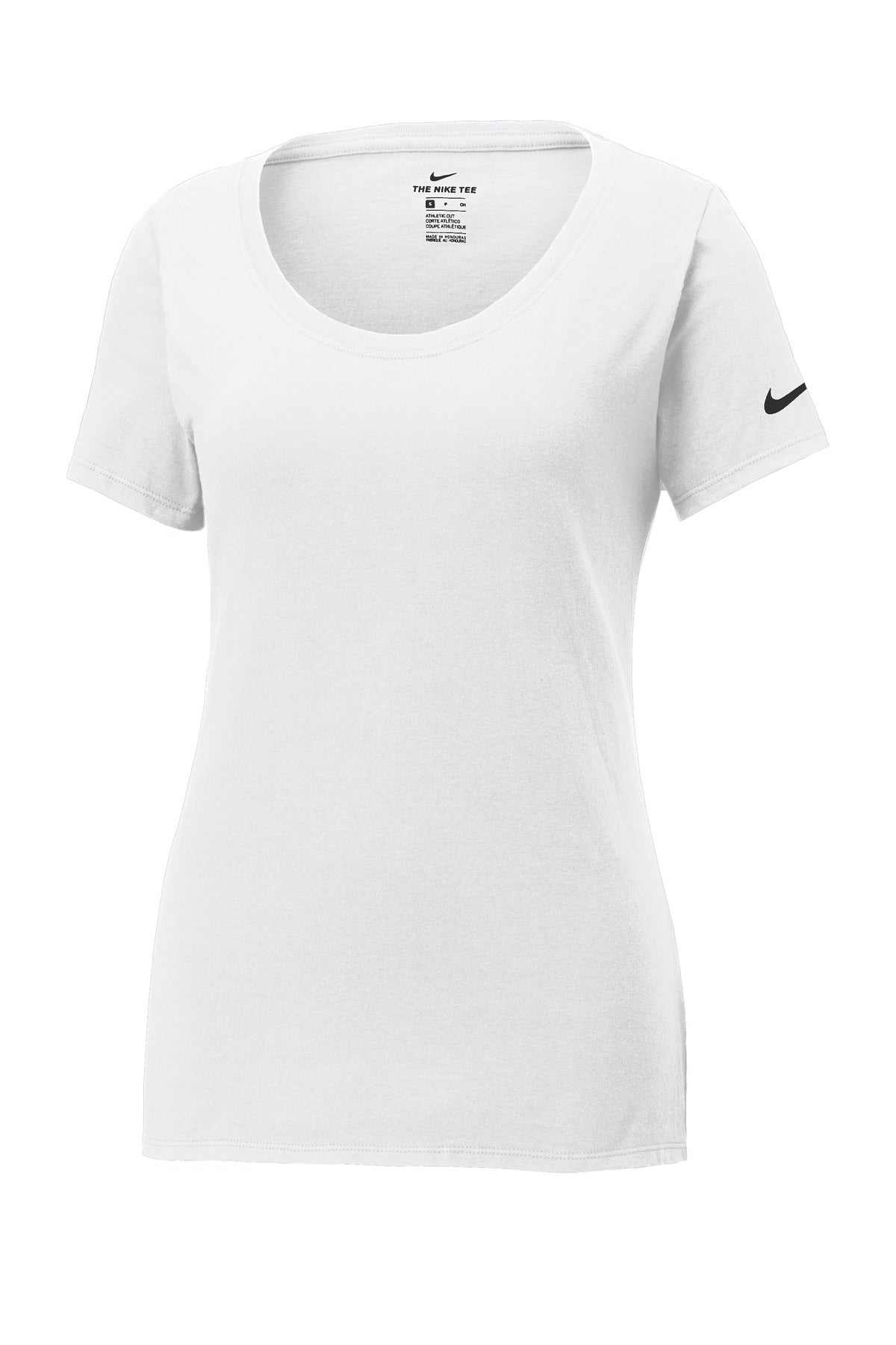 Nike Women's Dri-FIT Cotton/Poly Scoop Neck Tee. - White