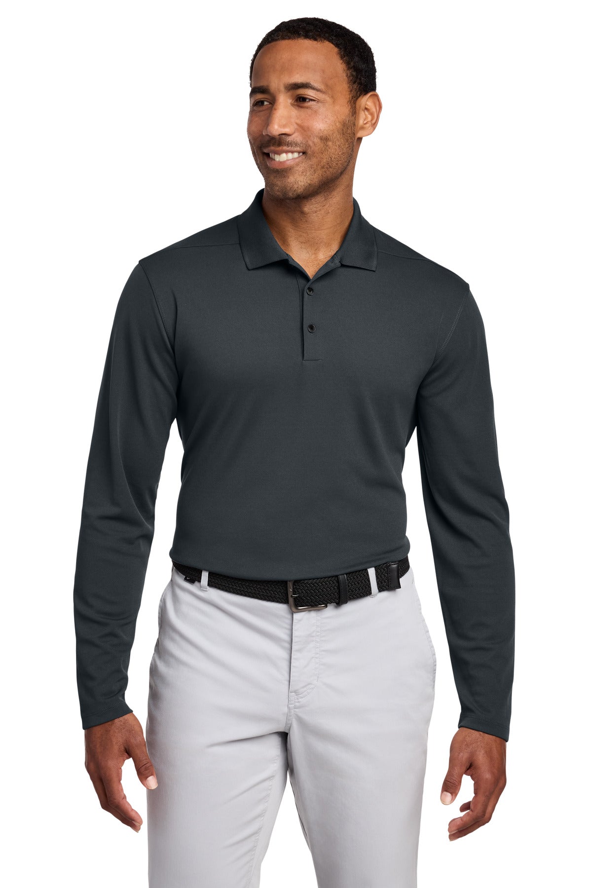 Nike Dri-FIT Micro Pique 2.0 Long Sleeve Polo - Anthracite