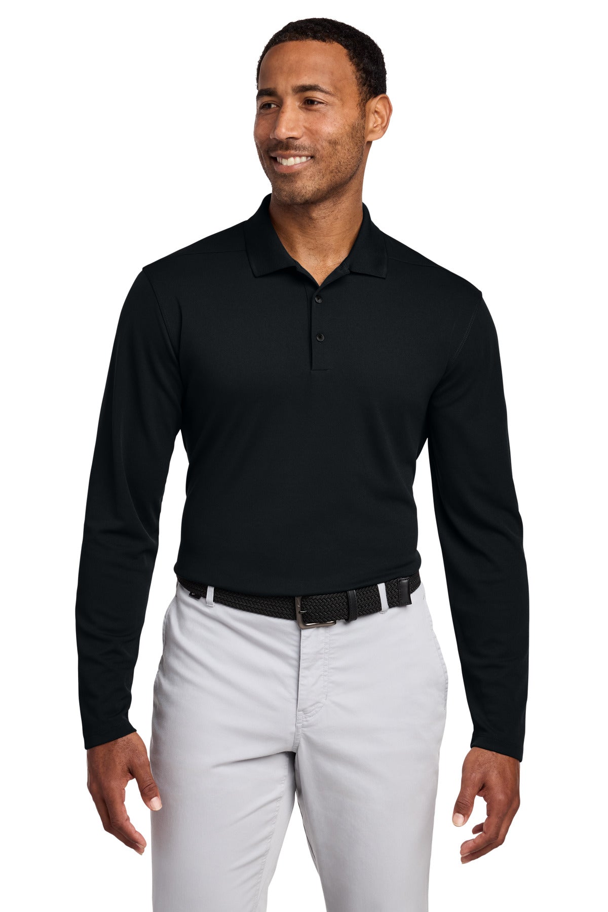 Nike Dri-FIT Micro Pique 2.0 Long Sleeve Polo - Black