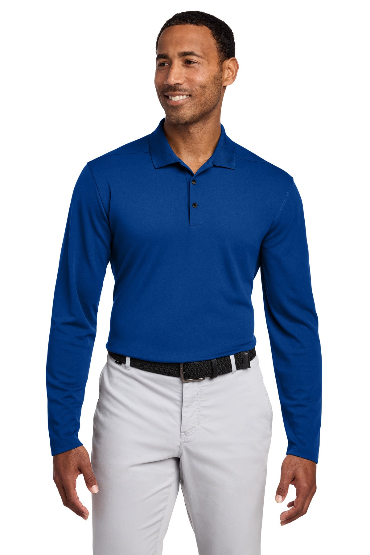Nike Dri-FIT Micro Pique 2.0 Long Sleeve Polo - Gym Blue