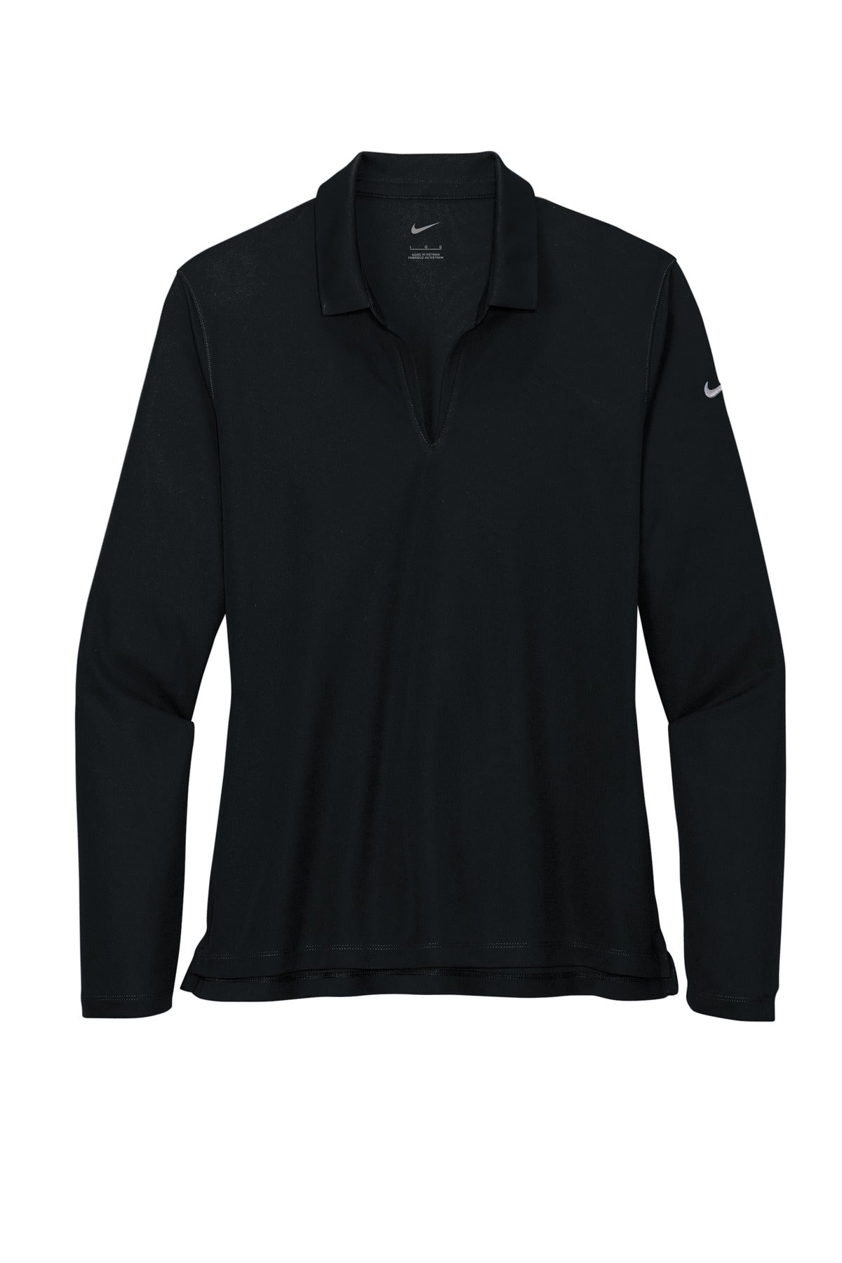 Nike Women's Dri-FIT Micro Pique 2.0 Long Sleeve Polo - Black