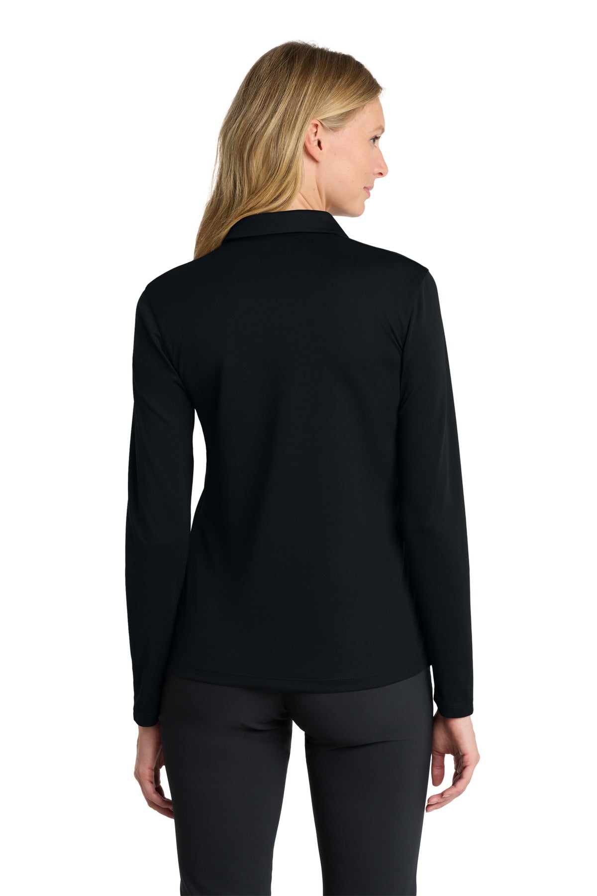 Nike Women's Dri-FIT Micro Pique 2.0 Long Sleeve Polo - Black