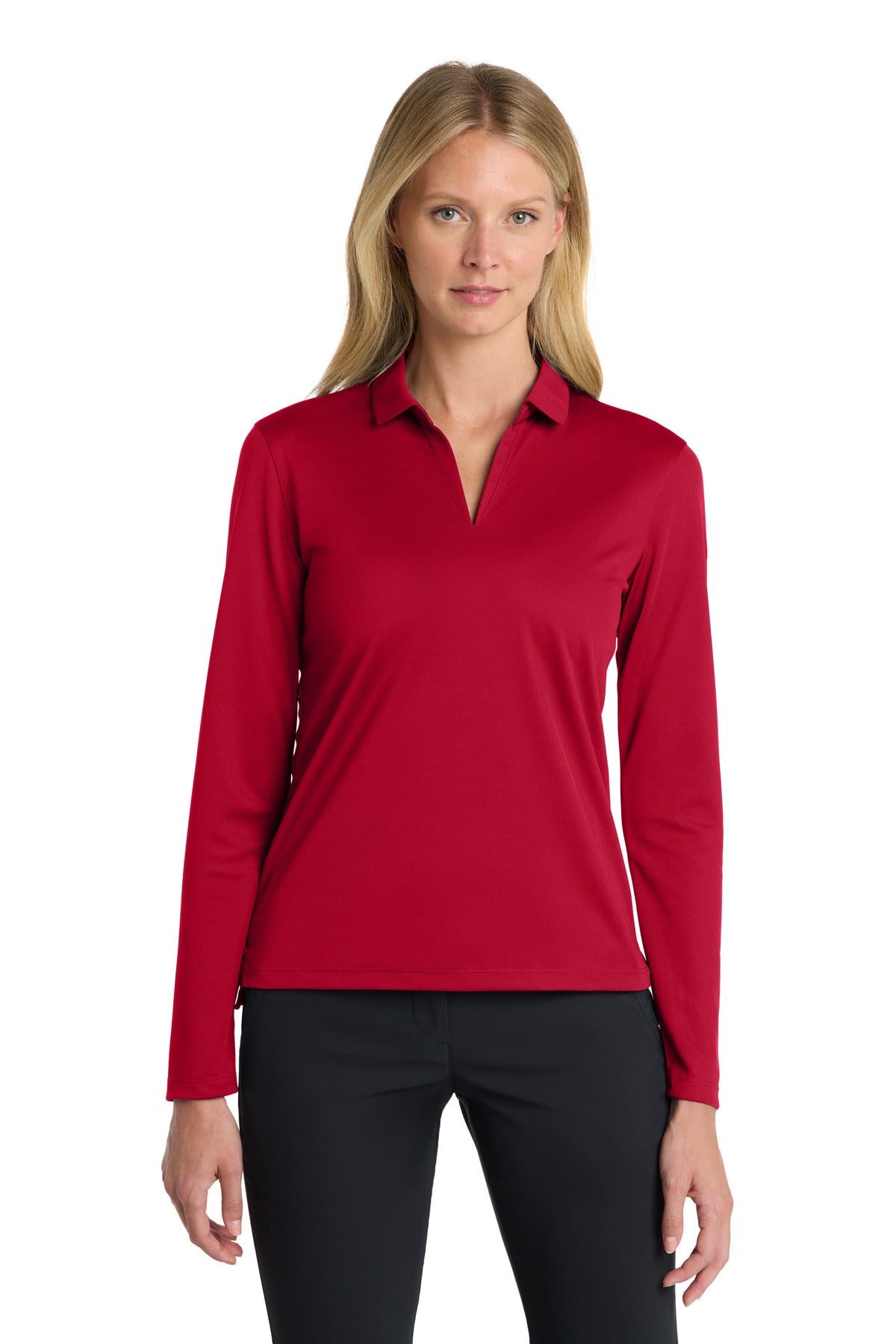 Nike Women's Dri-FIT Micro Pique 2.0 Long Sleeve Polo - University Red