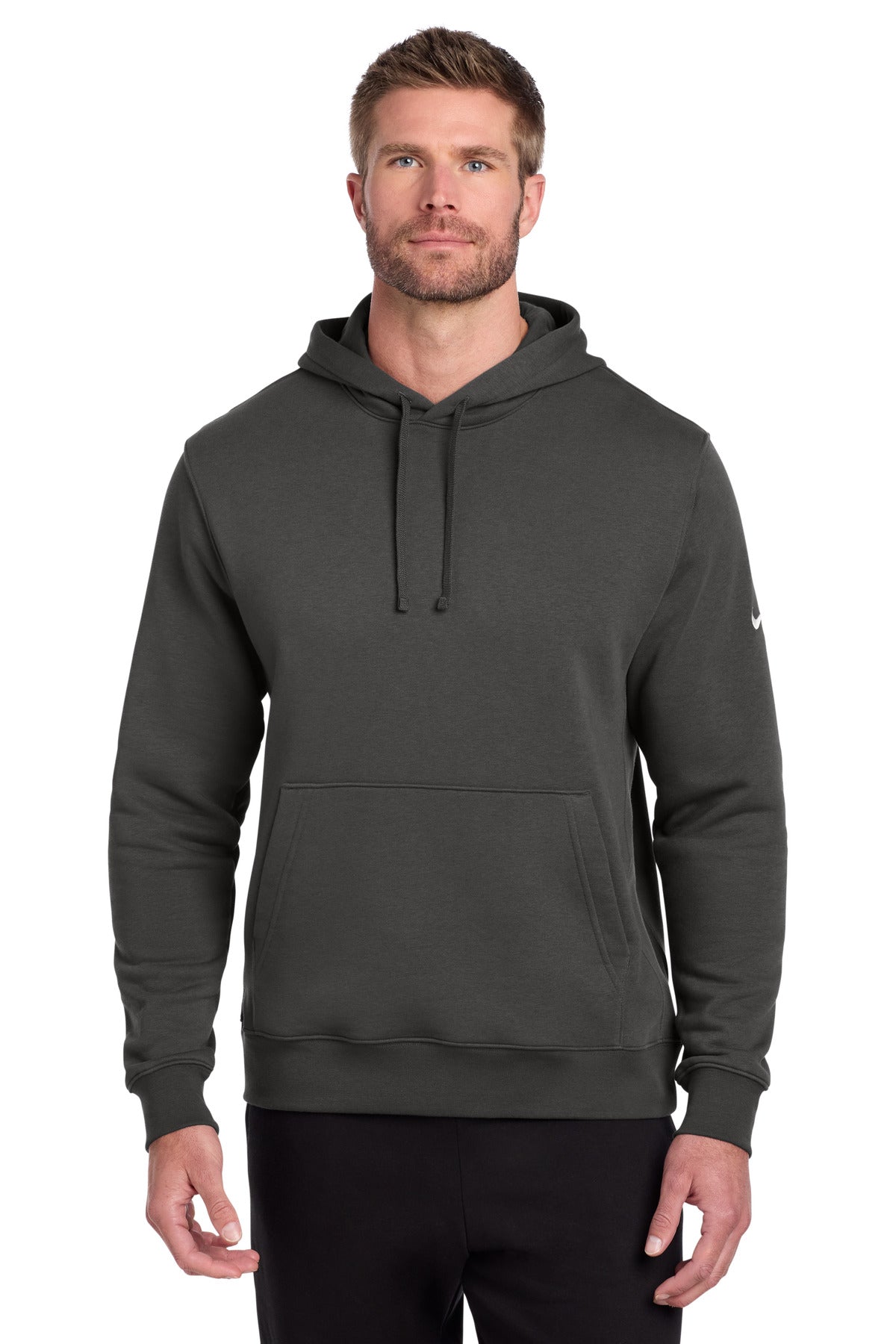 Nike Club Fleece Sleeve Swoosh Pullover Hoodie - Anthracite