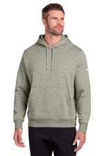 Nike Club Fleece Sleeve Swoosh Pullover Hoodie - Dark Grey Heather