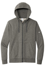 Nike Club Fleece Sleeve Swoosh Full-Zip Hoodie - Charcoal Heather