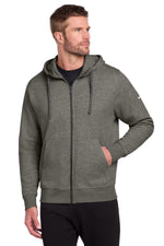 Nike Club Fleece Sleeve Swoosh Full-Zip Hoodie - Charcoal Heather