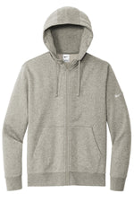 Nike Club Fleece Sleeve Swoosh Full-Zip Hoodie - Dark Grey Heather