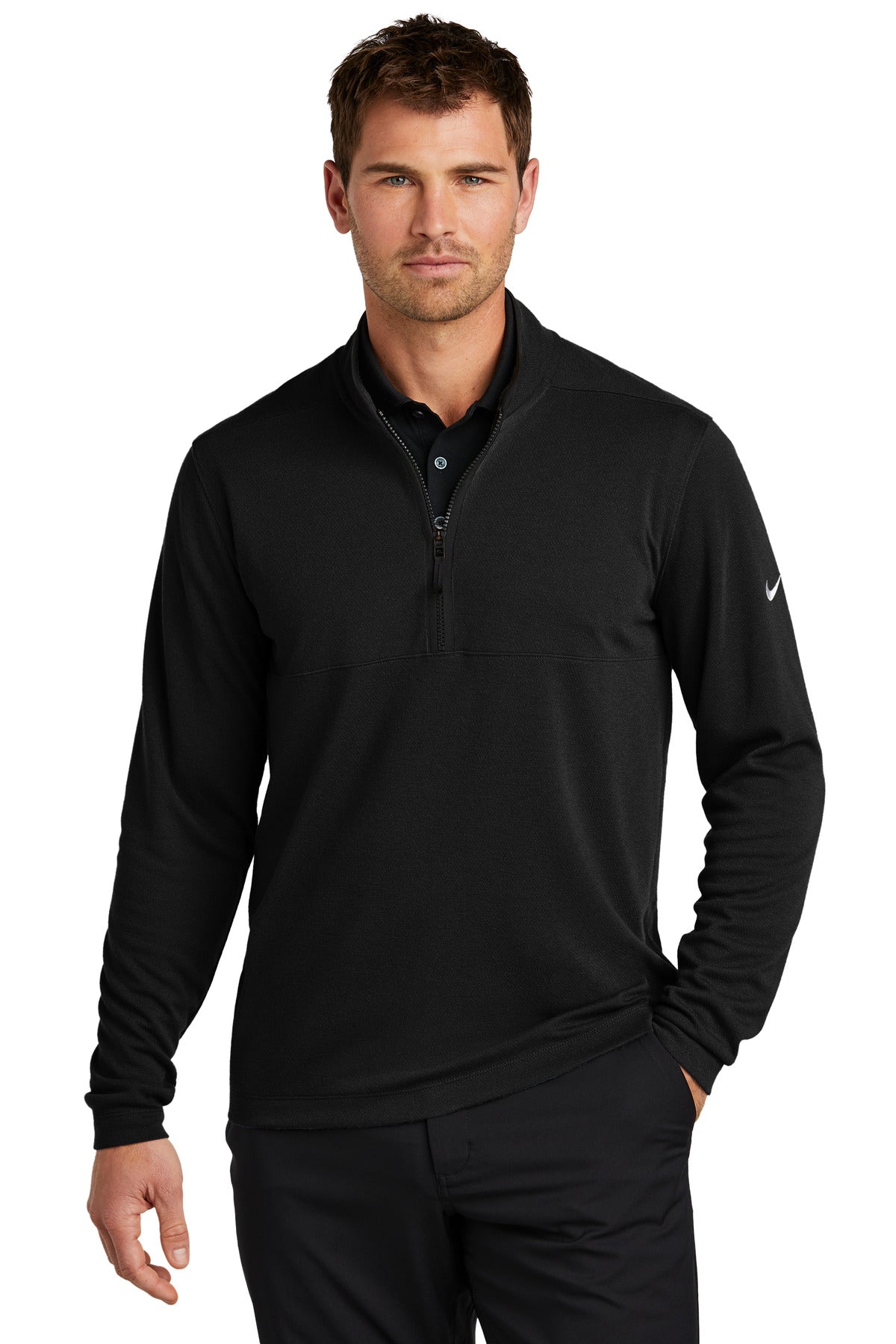 Nike Textured 1/2-Zip Cover-Up - Black