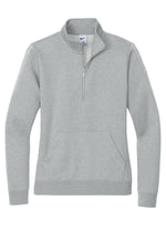 Nike Women's Club Fleece Sleeve Swoosh 1/2-Zip - Dark Grey Heather