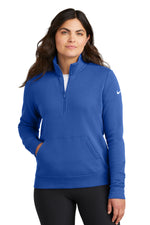 Nike Women's Club Fleece Sleeve Swoosh 1/2-Zip - Game Royal