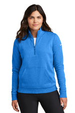 Nike Women's Club Fleece Sleeve Swoosh 1/2-Zip - Light Game Royal Heather
