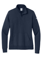 Nike Women's Club Fleece Sleeve Swoosh 1/2-Zip - Midnight Navy