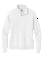 Nike Women's Club Fleece Sleeve Swoosh 1/2-Zip - White