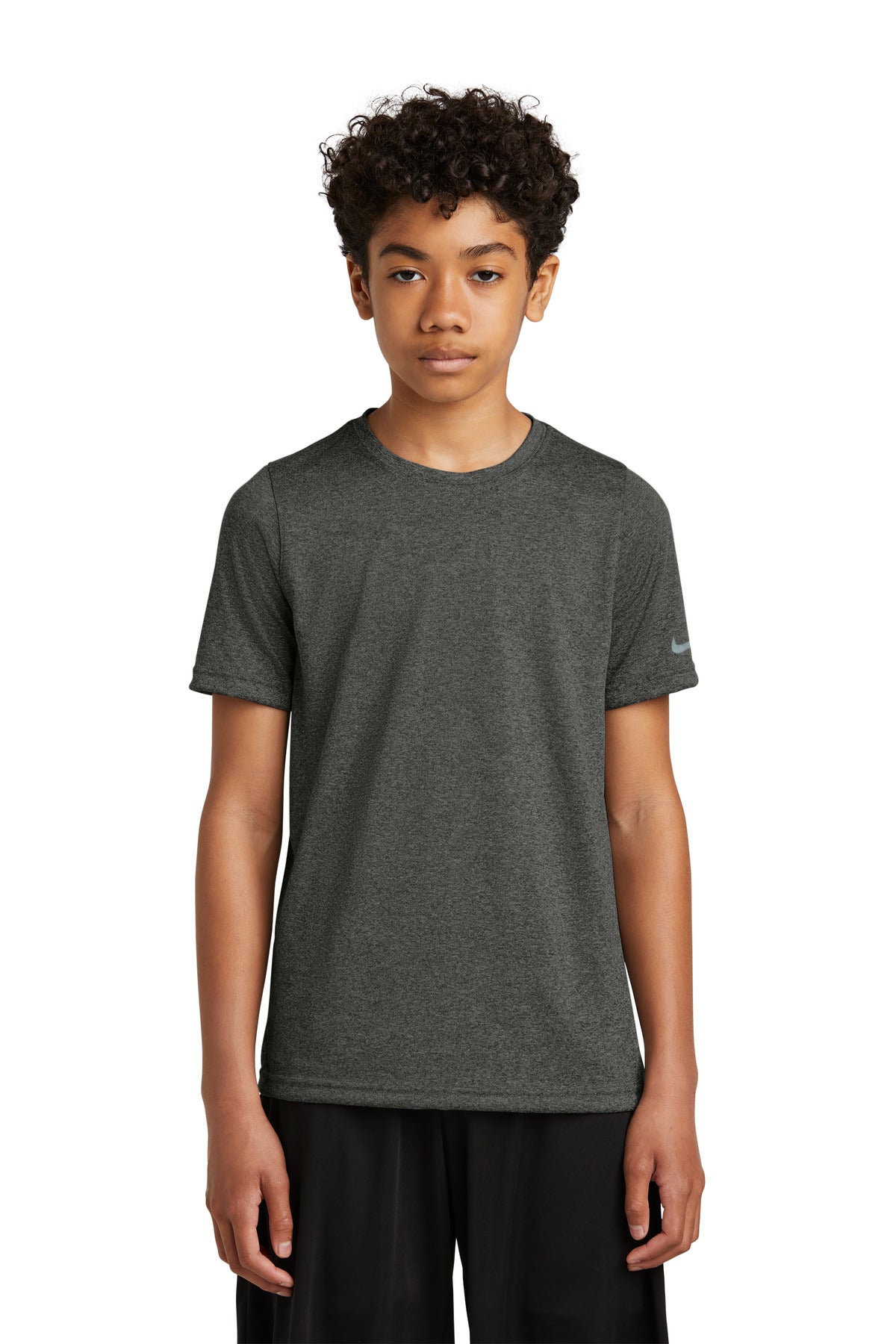 Nike Youth Swoosh Sleeve rLegend Tee - Dark Smoke Heather