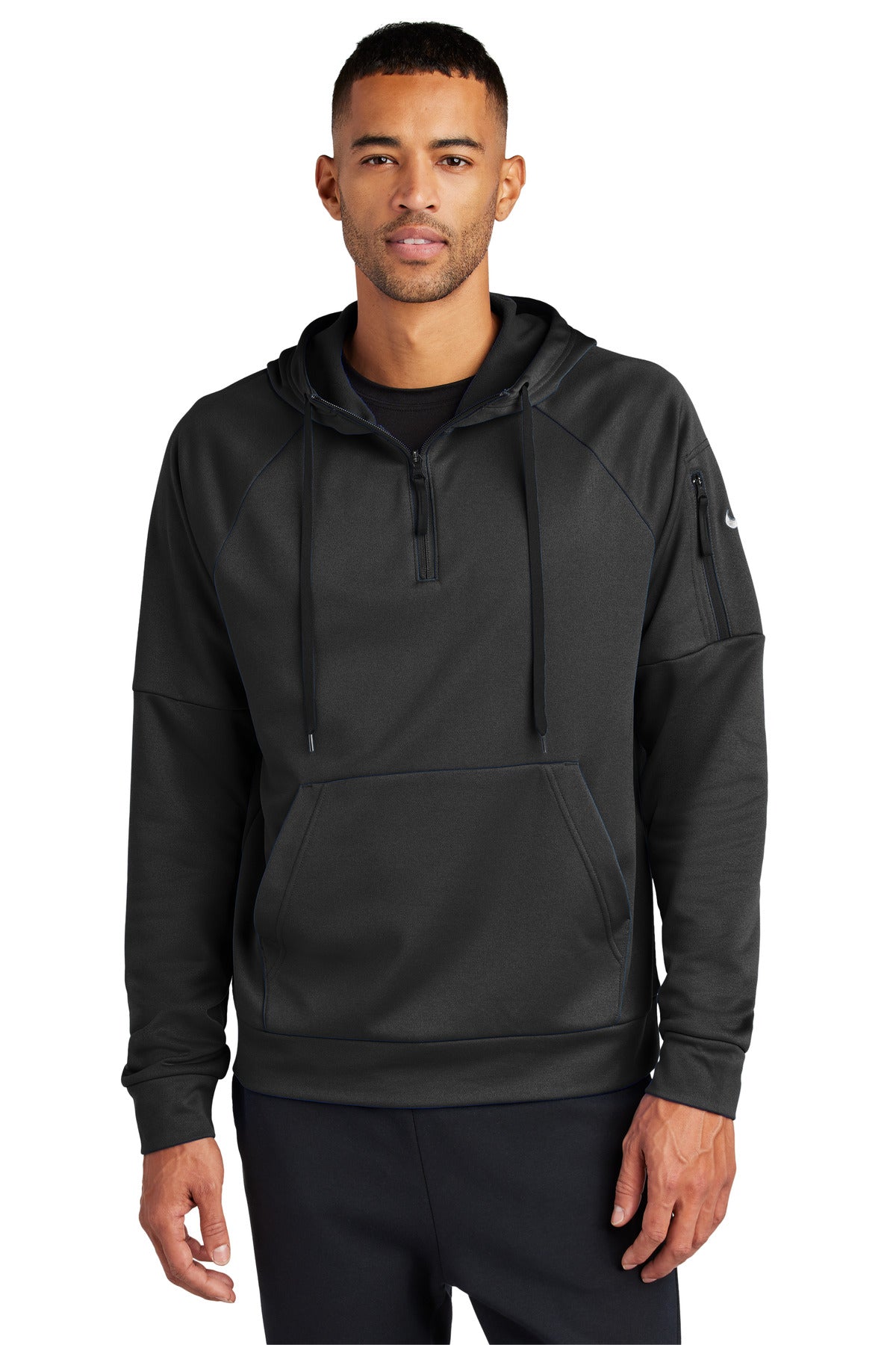 Nike Therma-FIT Pocket 1/4-Zip Fleece Hoodie - Black