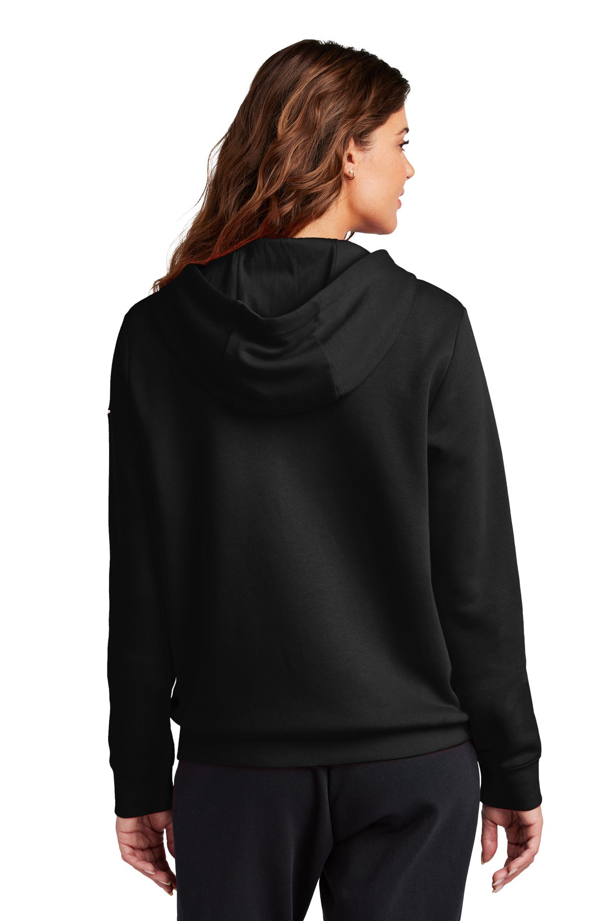 Nike Women's Club Fleece Sleeve Swoosh Full-Zip Hoodie - Black