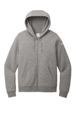Nike Women's Club Fleece Sleeve Swoosh Full-Zip Hoodie - Charcoal Heather