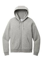 Nike Women's Club Fleece Sleeve Swoosh Full-Zip Hoodie - Dark Grey Heather