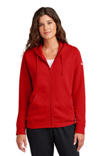 Nike Women's Club Fleece Sleeve Swoosh Full-Zip Hoodie - University Red