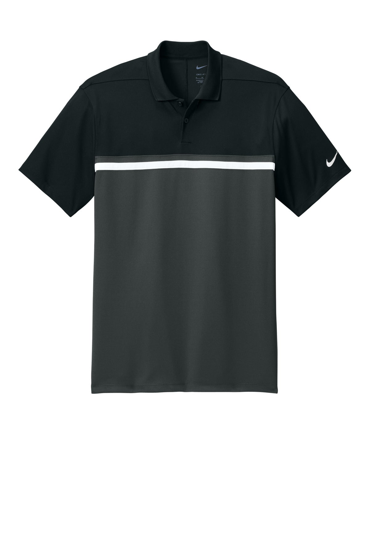 Nike Dri-FIT Victory Colorblock Polo - Black/ Anthracite/ White