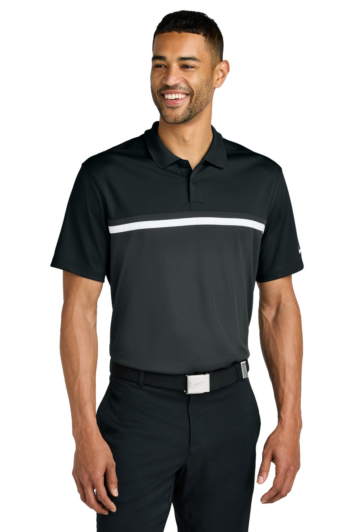 Nike Dri-FIT Victory Colorblock Polo - Black/ Anthracite/ White