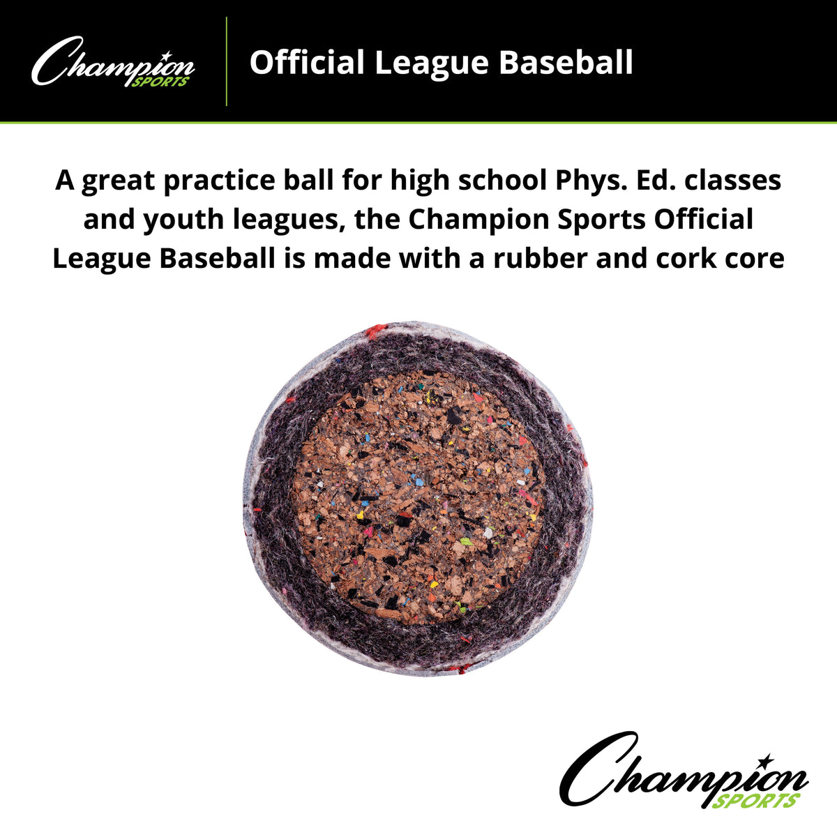 Champion Sports Official League Baseballs OLB1 - Dozen