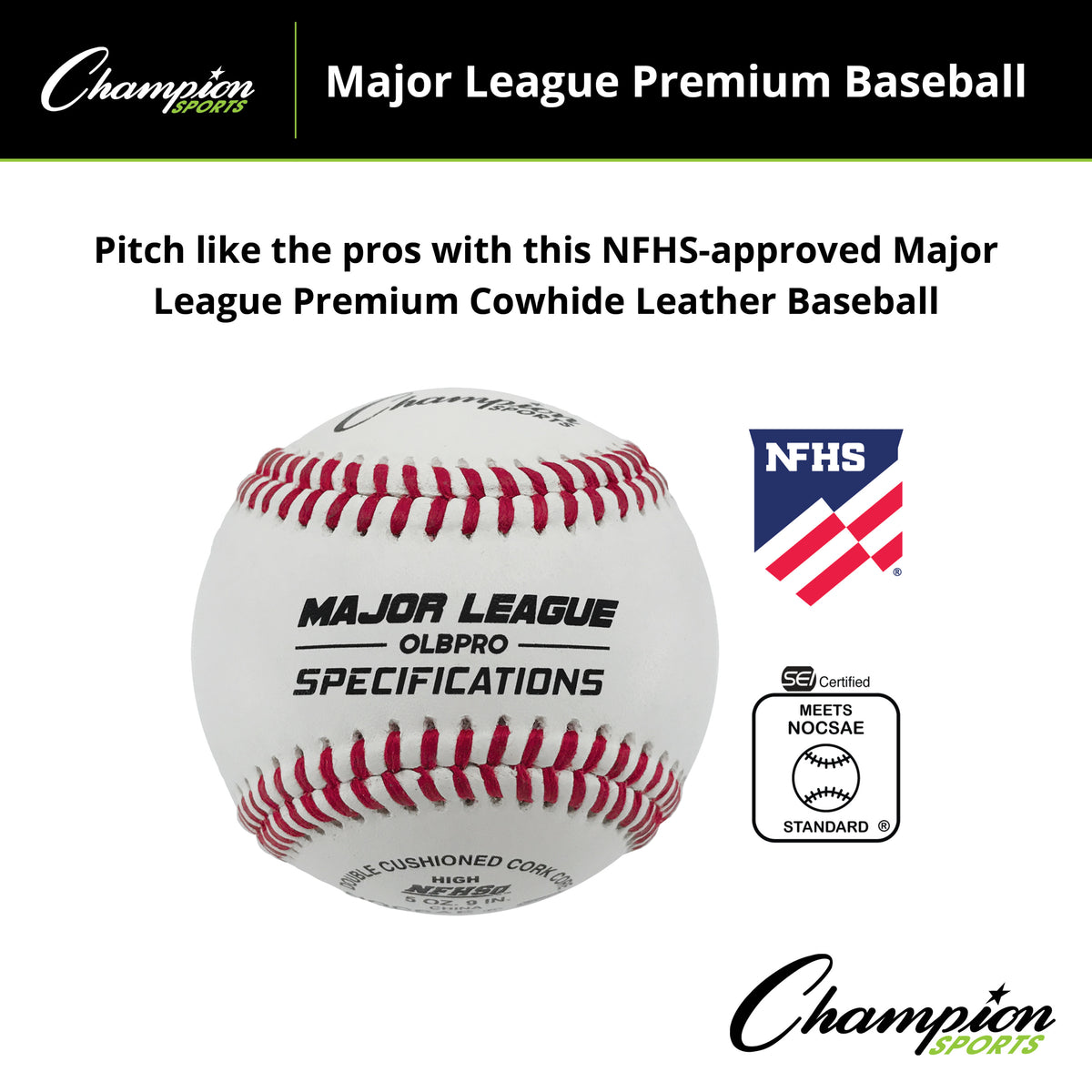 Champion Sports Major League Premium Baseballs - Dozen