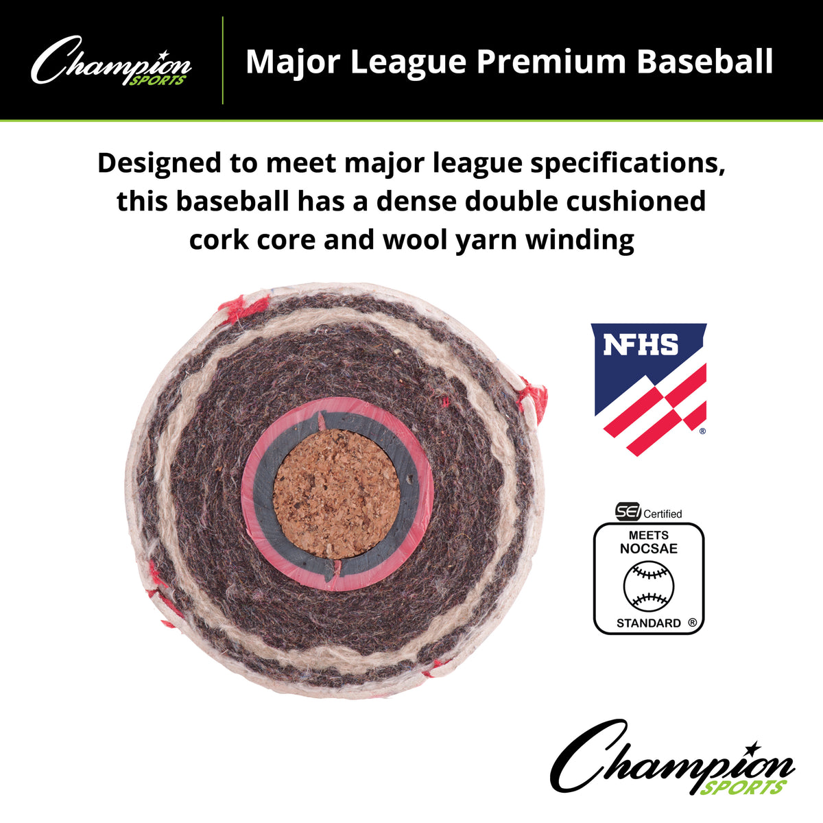 Champion Sports Major League Premium Baseballs - Dozen