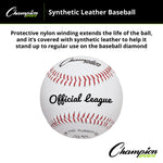 Champion Sports Synthetic Leather Official League Baseballs - Dozen