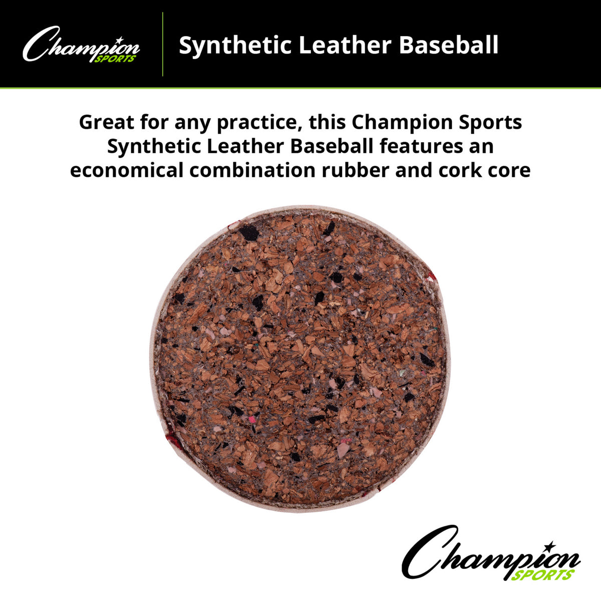 Champion Sports Synthetic Leather Official League Baseballs - Dozen