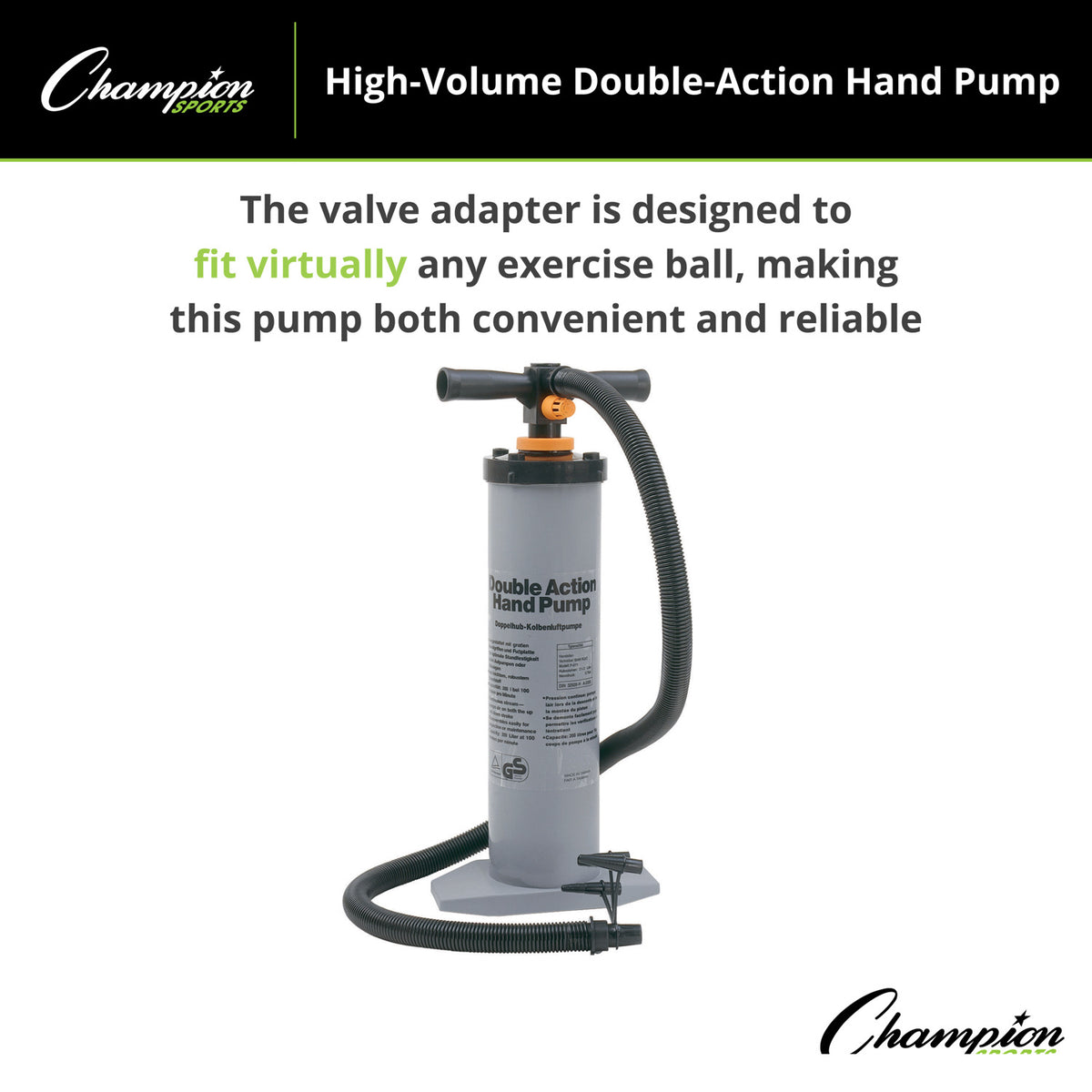 Champion Sports High-Volume Double Action Hand Pump