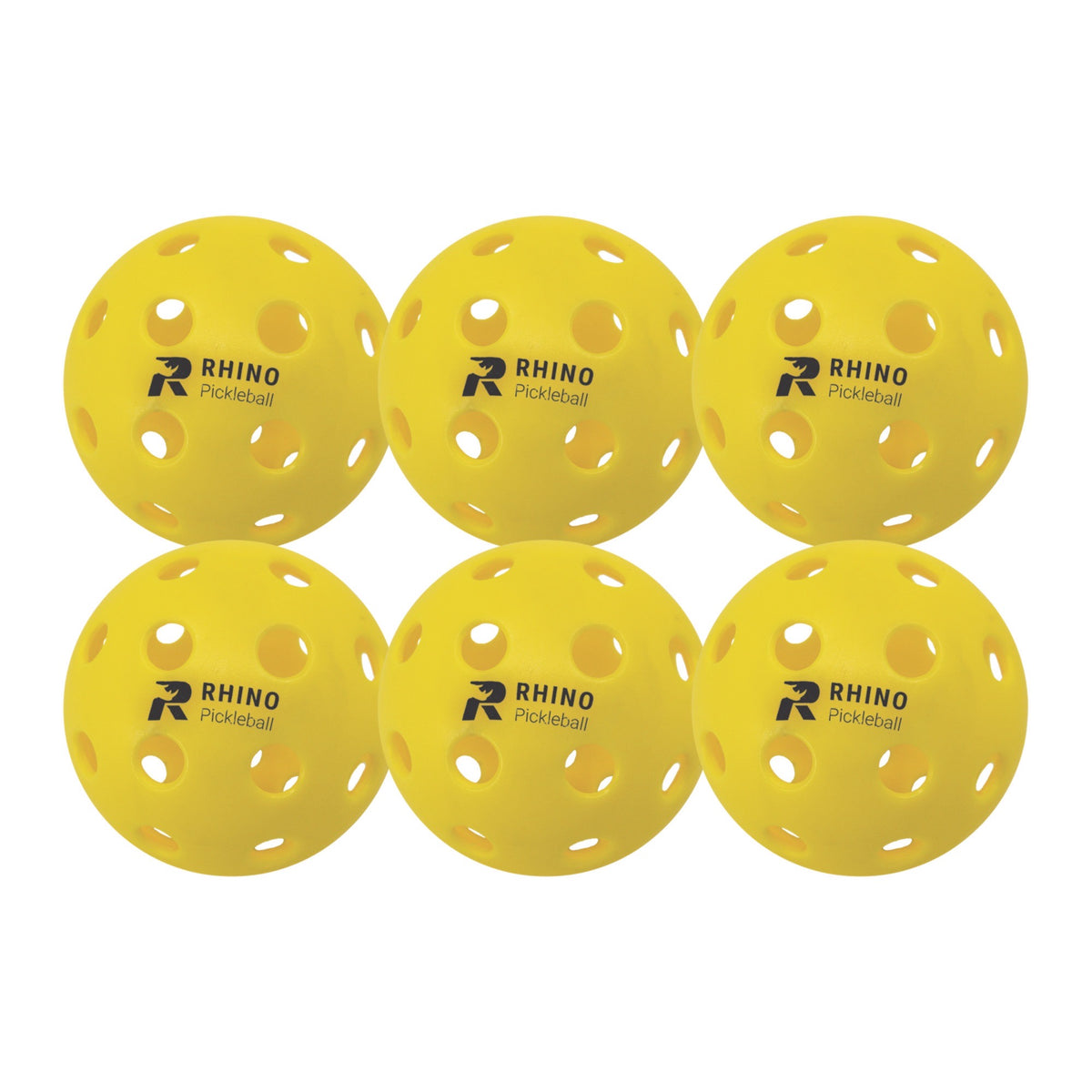 Champion Sports Rhino Injection Molded Outdoor Pickleballs - Set of 6