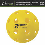 Champion Sports Rhino Injection Molded Outdoor Pickleballs - Set of 6
