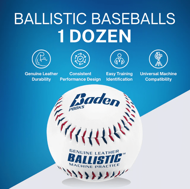 Baden Official Ballistic™ Pitching Machine Baseball - Dozen