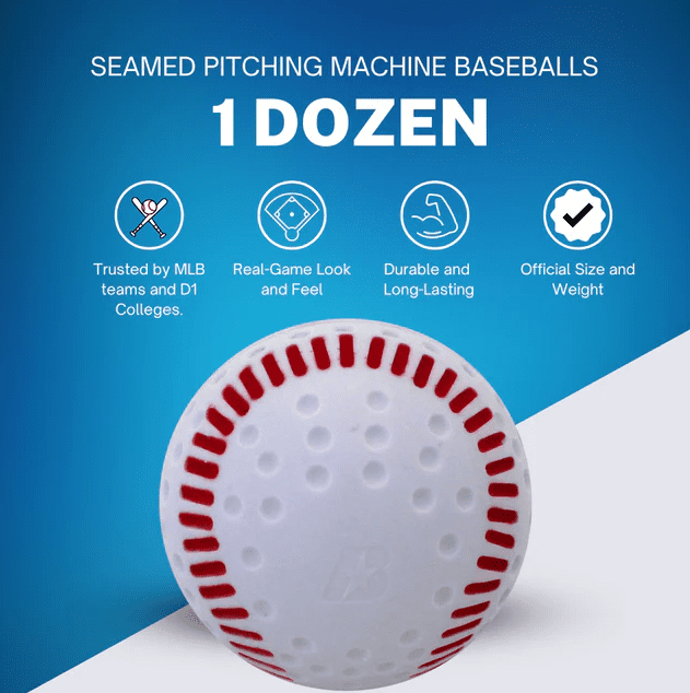 Baden Official Seamed Pitching Machine Training/Practice Baseball - Dozen