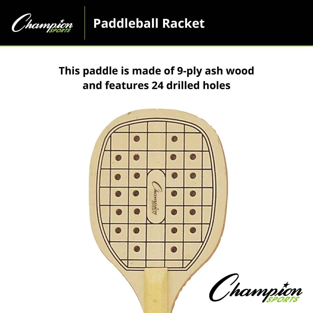 Champion Sports Wooden Paddleball Racket