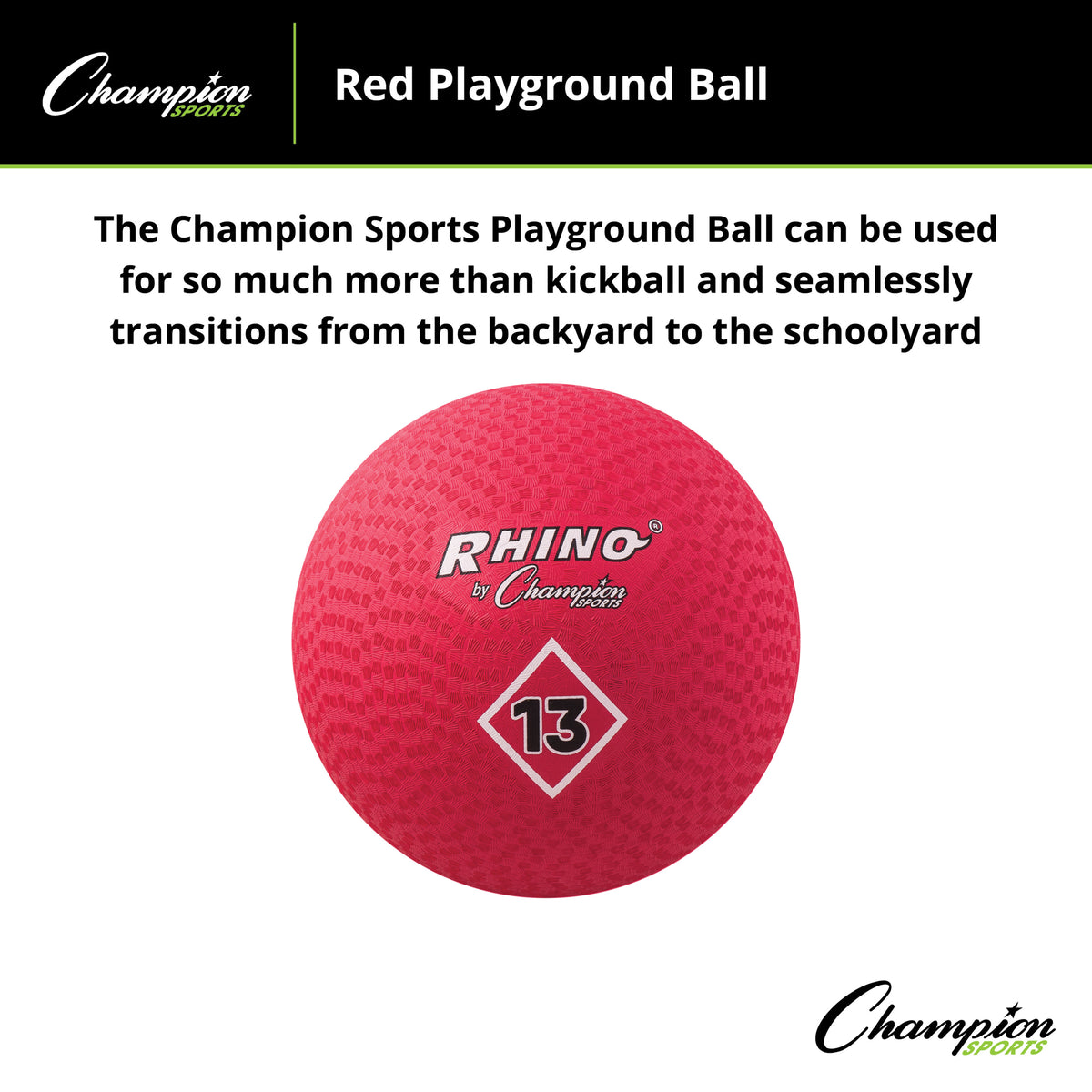 Champion Sports Playground Ball, Red