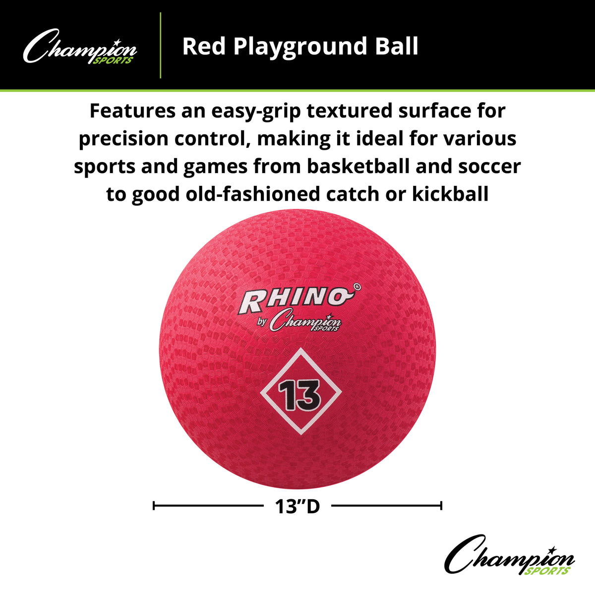 Champion Sports Playground Ball, Red