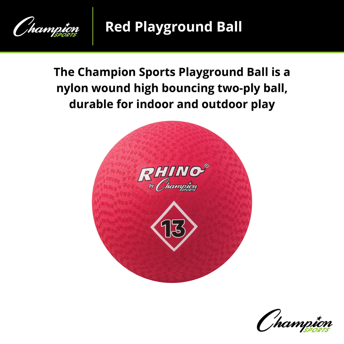 Champion Sports Playground Ball, Red