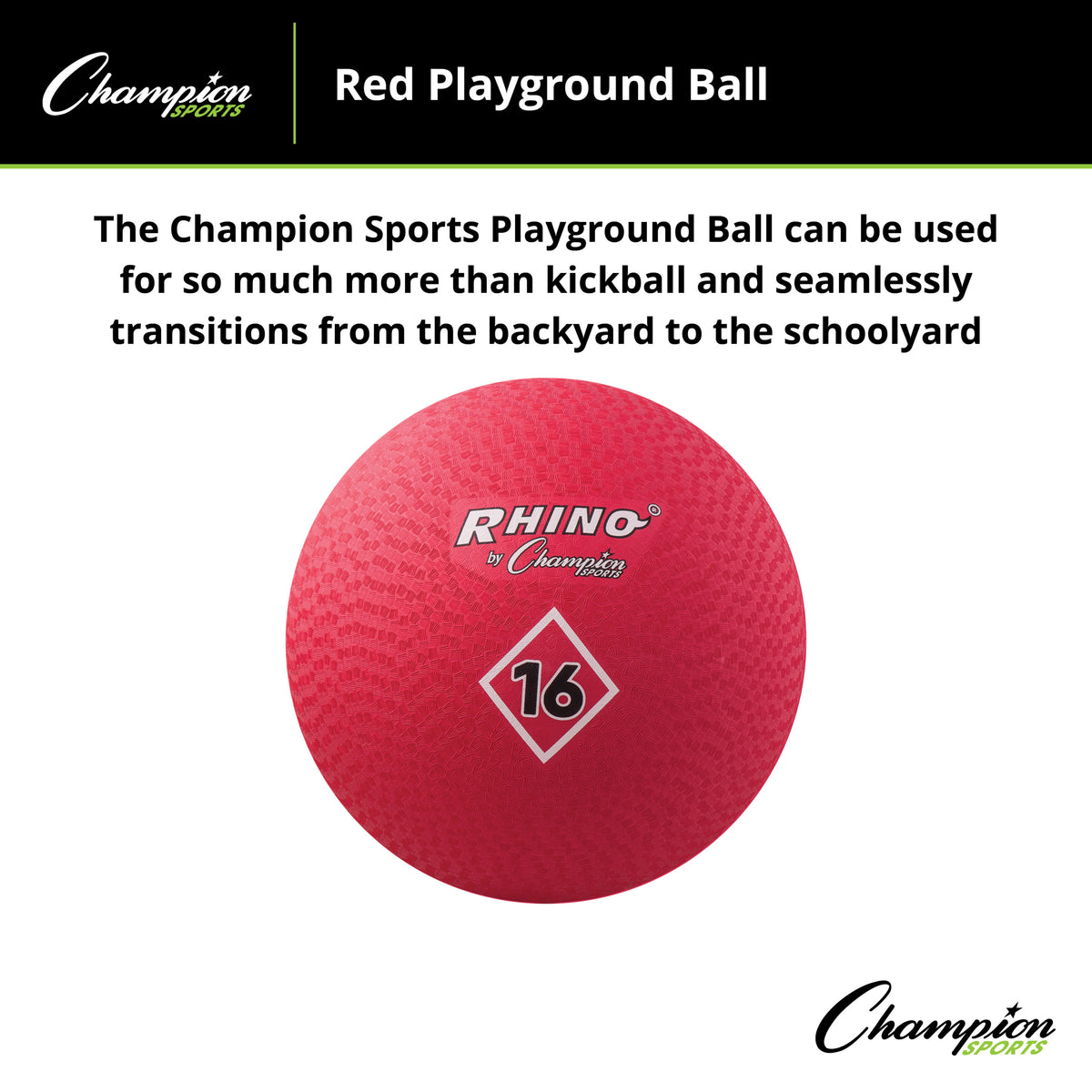 Champion Sports Playground Ball, Red
