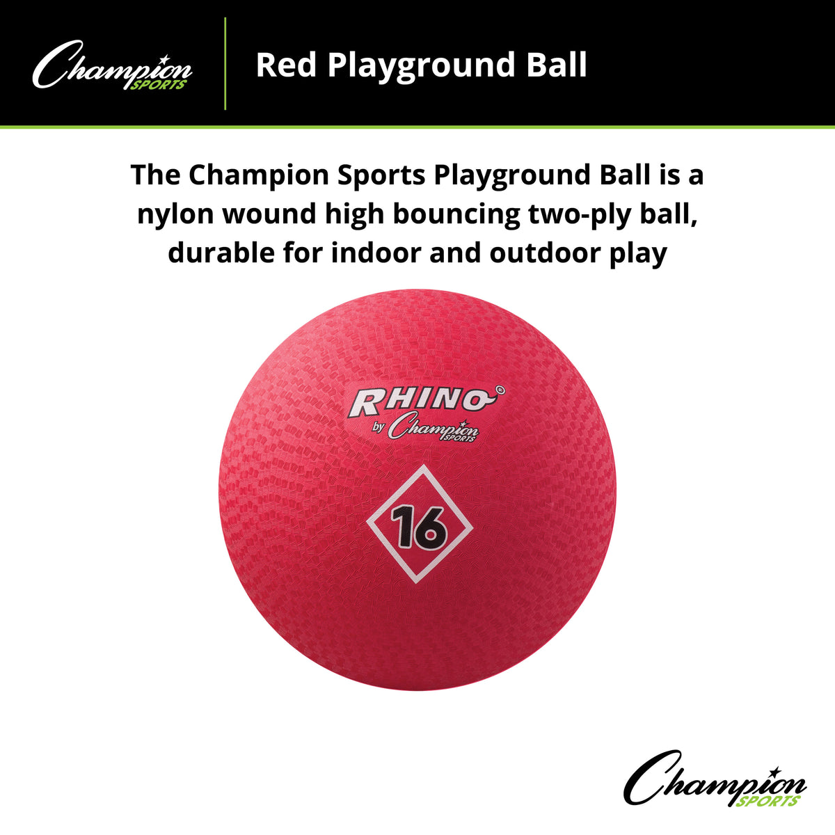 Champion Sports Playground Ball, Red