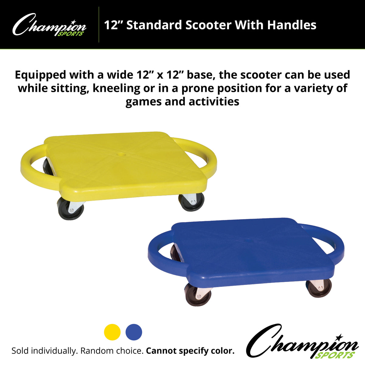 Champion Sports 12" Standard Scooter with Handles